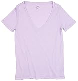 J.Crew Women's Vintage Cotton V-Neck T-Shirt (Medium, Vintage Lilac)