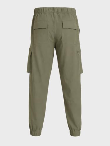 Image of The Indian Garage Co Men Relaxed Fit Mid-Rise Stretchable Cargos
