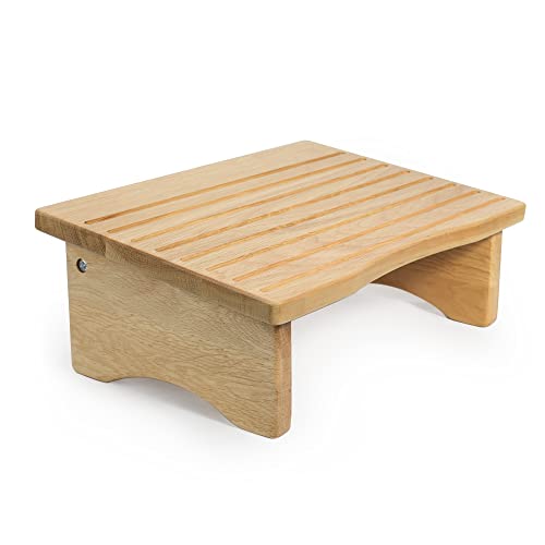 CONSDAN Foot Rest, Ergonomic Footrest for Under Desk at Work, Nursing Foot Stool, Natural Solid Wood Non-Slip Slanted Top Foot Stool for Office/Standing Desk (Natural Color) by CONSDAN - Used condition - US$29.17
