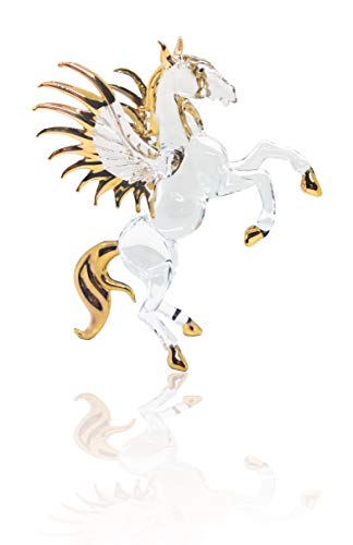 WitnyStore Pegasus Cheval en Verre soufflé à la Main Motif Animaux Cover