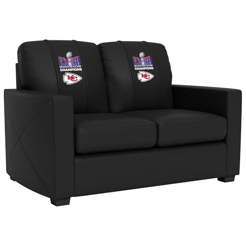 Kansas City Chiefs Super Bowl LVIII Champions Logo Silver Series Stationary Loveseat