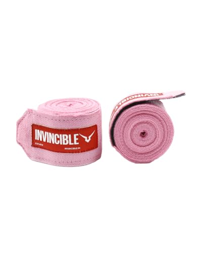 Image of Invincible Mexican Style Semi-Stretch Hand Wraps (Pink, 2.5 Meter)