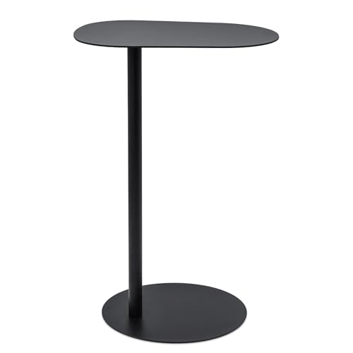 Spetebo Metall Beistelltisch oval schwarz matt - 35 x 25 cm...