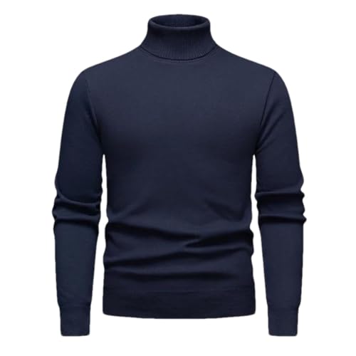 Men's Pullover Sweaters High Collar Slim Fit Long Sleeve Casual Solid Color Knit Sweater Tops