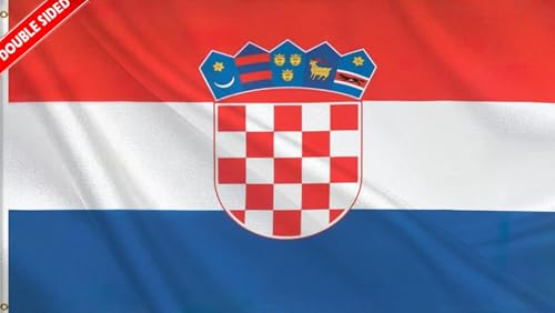HVATLTL Double Sided 3 Ply Croatia Boat Flag 12x18Inch Heavy Duty 220D Nylon Vivid Colors Croatian Nautical Flags with 2 Brass Grommets for Boat ATV Bike Truck Motorcycle. (Croatia)