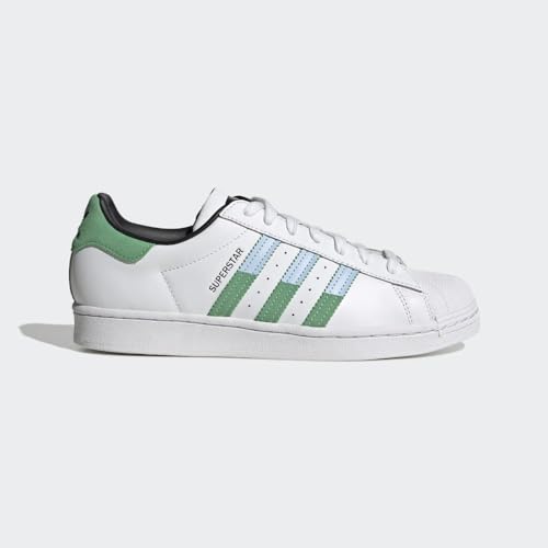 Image of adidas Originals Mens Superstar White /Semi Screaming Green /Blue Dawn 10
