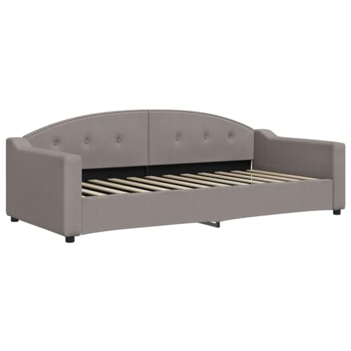 vidaXL Tagesbett, Gästebett 2-in-1, Sofabett Schlafsofa für Schlafzimmer Wohnzimmer, Bettsofa Sofa, Modernes Design, Taupe 90x200cm Stoff