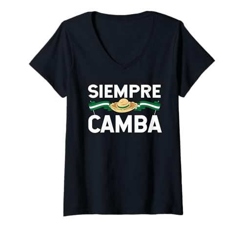 Mujer Siempre Camba Santa Cruz de la Sierra Bolivia Bandera Cruceño Camiseta Cuello V