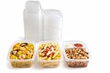 Atakito Envases desechables para alimentos con tapa bisagra – Taper plástico transparente para comida – Recipientes PP resistentes para hostelería, take away, delivery y almacenamiento (50, 500 cc)