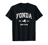 Fonda New York NY Vintage Athletic Sports Design T-Shirt