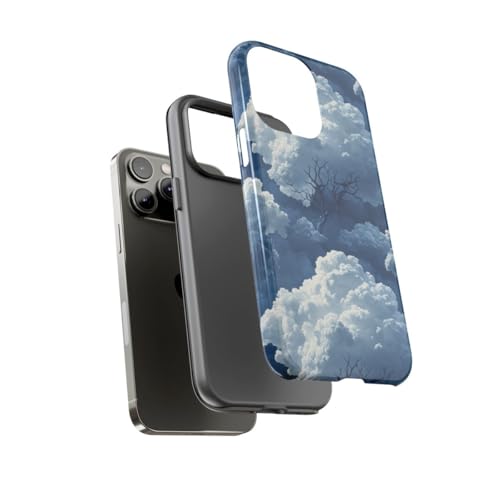 Coque rigide iPhone 14 Pro Max bleu arbre 3D pour vos sorties - 3