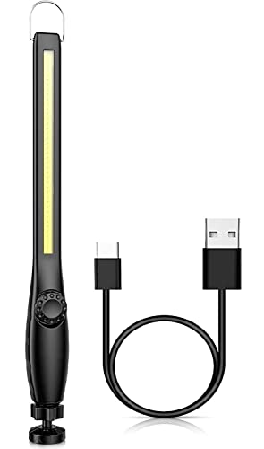 E-FINDS 作業灯 LED ワークライト USB充電式 450ルーメン COBライト 懐中電灯 360°回転 フック マグネット 磁気付き 無段階輝度 調整スイッチ 緊急用照明 停電用 車修理 夜間作業 家 屋外 アウトドア キャンプ 工事現場 車載用