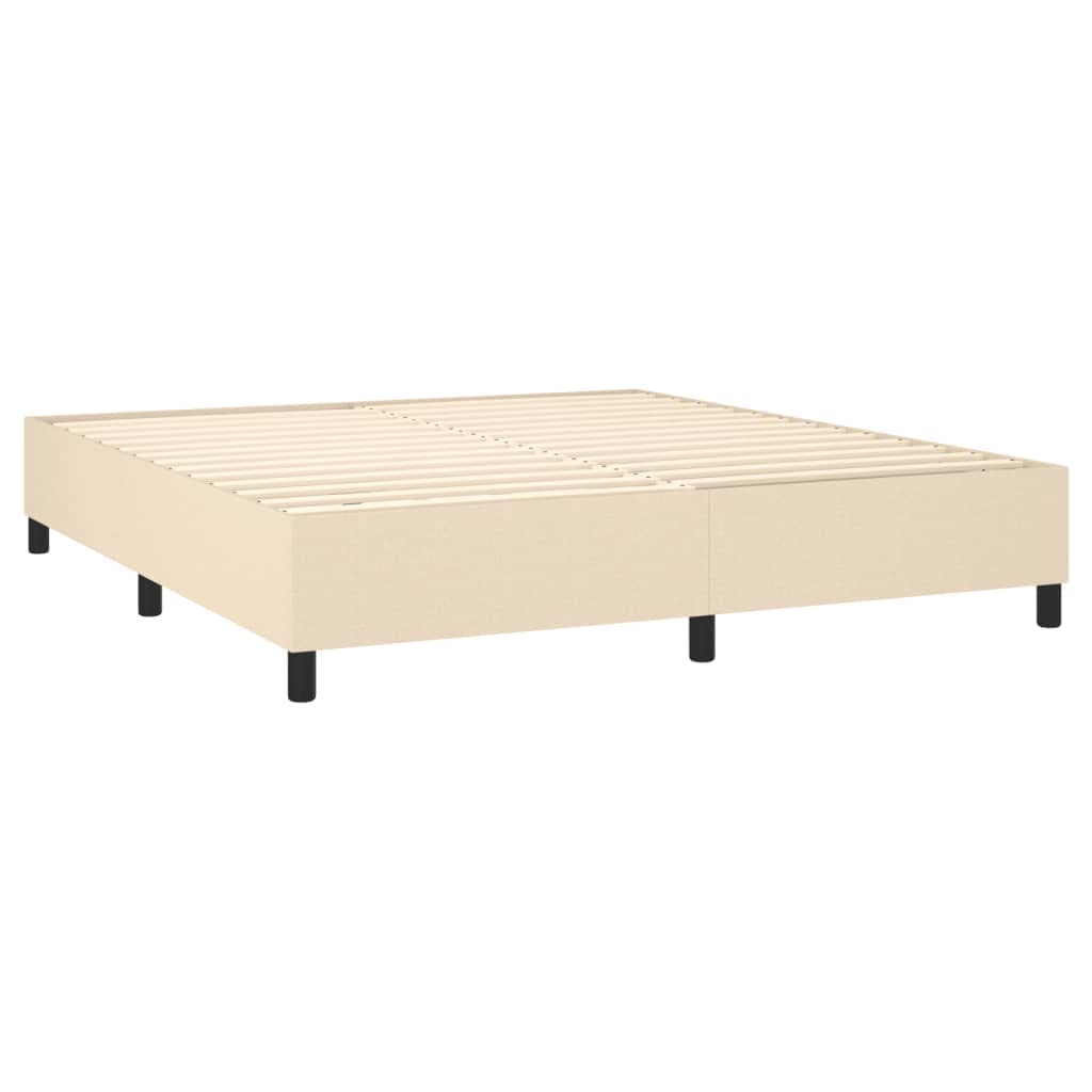 Cama con somier de color crema, 180 x 200 cm, con colchón y top, cabecero de tela regulable en altura para dormitorio, habitación de invitados, accesorios para el hogar