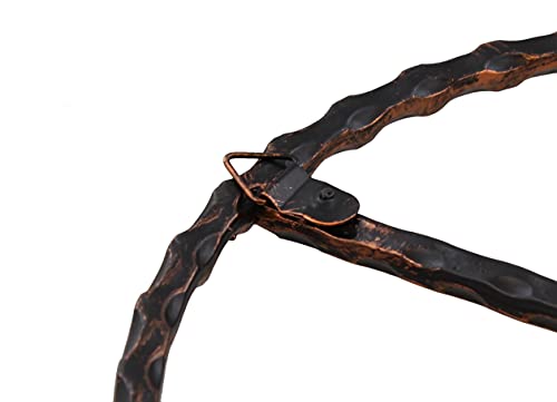 Top Brass Metal Peace Sign Wall Decor Art - 12" Rustic Hippie Plaque - Rustic Copper Finish #TOP2