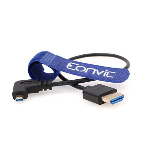 EONVIC Micro HDMI to HDMI Cable,8K@60Hz, Supports Ethernet, High Speed 1080p HD Thin and Flexible Cable for HDSLR cameras,TV