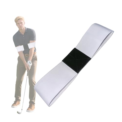 CZHIUL Golf Swing Trainer Aid, Golf Arm Band Training Aid, Golf Swing Band, Golf Connection Band, Golf Training Aid, Golf Swing Trainer, Connection Band Golf, Swing Correcting Arm Band (White)