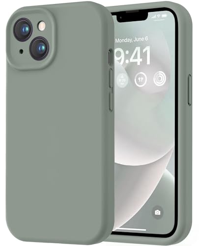 Image of LOVE 3000 Designed for iPhone 14 Case, Premium Silicone with [Soft Anti-Scratch Microfiber Lining] Shockproof Protective Phone Case for Holsters 6.1 inch, Calke Green