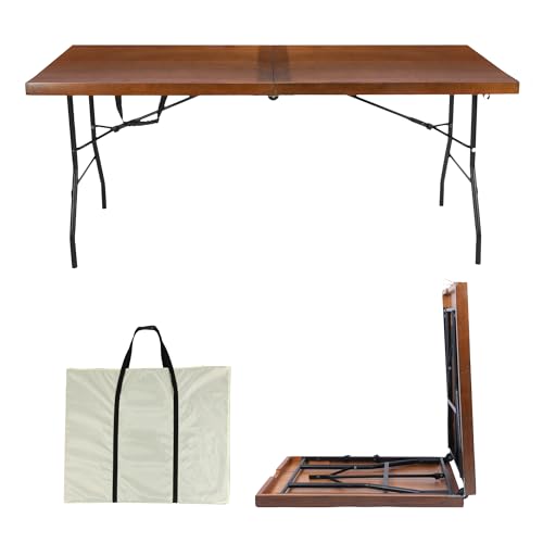 Sleekform 6ft Wooden Folding Table with Handle...