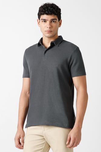 Image of Van Heusen Solid Polo T Shirt for Men | Premium Cotton | Waffle Knit Textured | Regular Fit | Elegant Style | Casual Wear