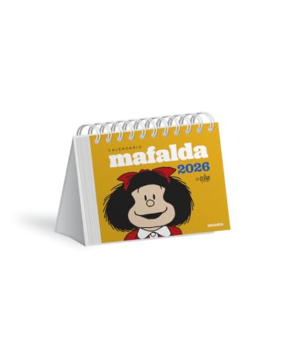 Mafalda 2026, Calendario Escritorio Amarillo (AGENDAS Y CALENDARIOS)