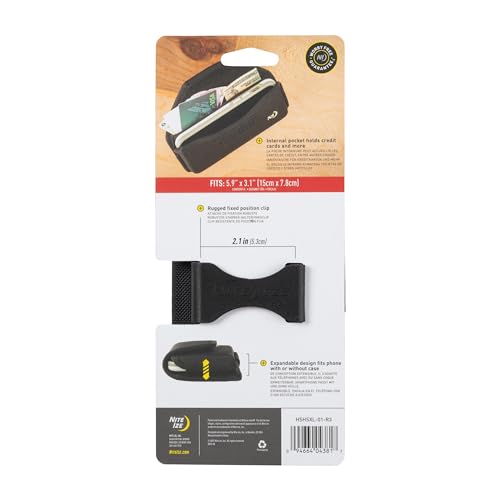 Nite Ize Clip Case Hardshell Universal Rugged Holster - Holster for Men's & Women's Belts - Utility Belt Pouch - Phone Accessories - Cell Phone Pouch - X-Large, Black