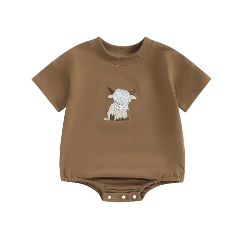 Image of SAYOO Western Baby Girls Boys Bodysuit Clothes Country Cowboy Cowgirl Funny Cute Infant Creeper One-Piece Baby Bodysuit