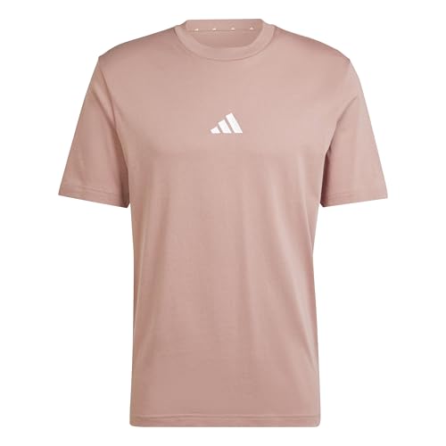 adidas Homme Essentials Small Logo Single Jersey Tee, Warm Clay/White, M adidas Homme Essentials Small Logo Single Jersey Tee, Warm Clay/White, M