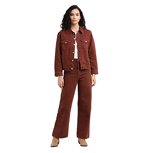 Image of Levi's Women's Cotton Blend Solid Cotton Collar Neck Standard Length Casual Jacket