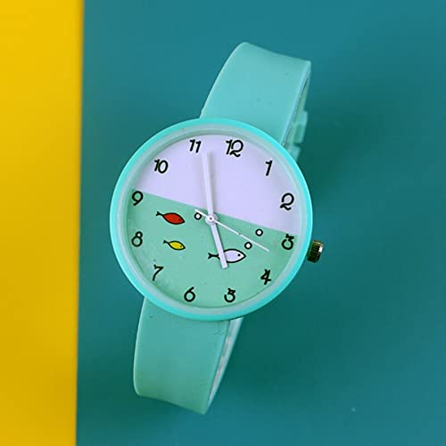 Reloj de niña Relojes de Pescado de Goma Blanda Reloj de Pulsera de Cuarzo de Moda para niña Reloj de Mujer Horas Femeninas Relojes para niñas (Color : Black xy)