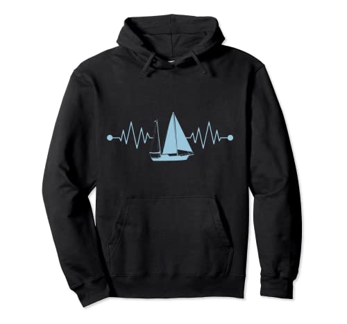 Barca a vela Hearbeat EKG Boating Sailor Sailing Sailing Sailing Boat Felpa con Cappuccio