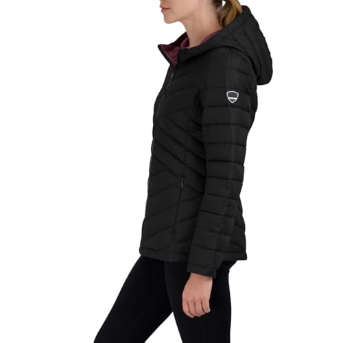Nautica Women's Short Stretch Lightweight Puffer Jacket with Removeable Hood2