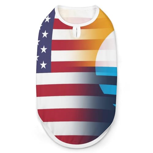 Milwaukees U.S.A. Flag Cute Dog Shirts Soft Breathable Pet Tank Top Sleeveless Vest Cat Clothes L