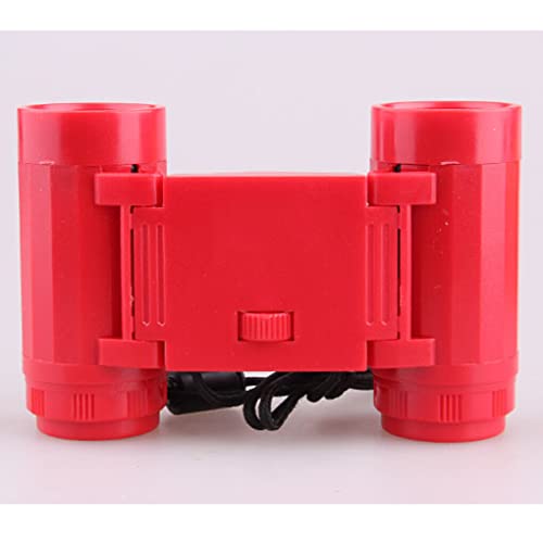 WREA Binóculos para crianças com alça de telescópio para crianças binóculos de brinquedo vermelho co