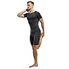 AMZSPORT Maglietta a Compressione da Uomo Manica Corta T-Shirt Running Maglia Sportiva da Ciclismo Fitness, Grigio, S #3