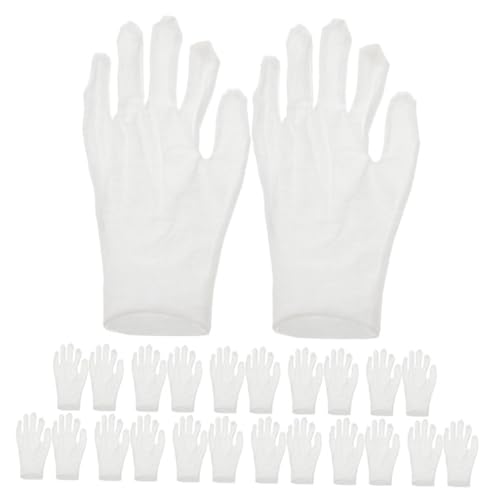 Anneome 12 pares Guantes de Algodón Blancos Hidratantes para Trabajo de Guantes de Algodón Flexibles y Transpirables para Manos Secas Cómodos y Prácticos para Uso Diario