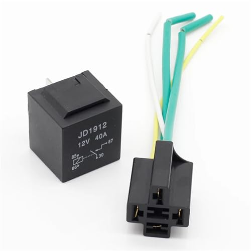 Zócalo de relé automotriz de 12 V y cables de 40 amperios para modificaciones mecánicas