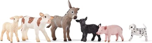 SCHLEICH Farm World - 6 PC Baby Farm Animal Toy Bundle - Realistic Barnyard Set with Donkey Foal, Piglet, Lamb, Calf, Baby Goat, and Puppy Figurines - Educational Toys for Toddlers - Kids 3+ | 77534 - Image 5