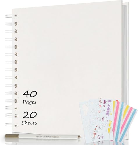 AIOR Fotoalbum zum Selbstgestalten und Einkleben, DIY Spiralalbum 40...