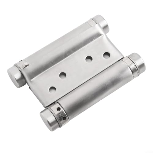 Volakebeing Bisagra de doble resorte de acero inoxidable 304 con cierre automático, bisagra de puerta resistente para garaje y armario, 3 pulgadas, 4 pulgadas, 5 pulgadas, 6 pulgadas, color plateado