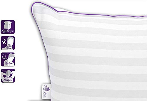 Set of Two Standard Size Pillows for Sleeping, Bed Pillows 2 Pack - Luxury Hotel Quality, Down Alternative Hypoallergenic Pillows for Back, Stomach, and Side Sleepers (Standard Size Medium 20”x30”) - Thumbnail 4