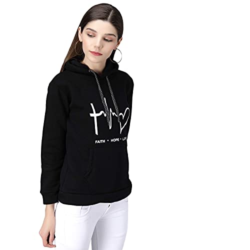 Image of Women's Printed Sweatshirt with Hoodie- Abstract Print-Stylish Pullover for Girls and Women