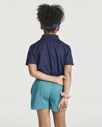 Image of 3 Pack Girls' Mesh Polo Shirts Short Sleeve Collared School Uniform Tops | Sizes 4-18, Quick Dry Performance Knit, Easy Care Everyday, Back To Class Ready, Plain Smart Collar, Golf