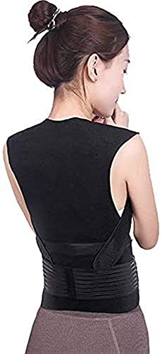 Men And Women Back Posture Corrector Spine Back Shoulder Lumbar Posture Correction Tourmaline Self-Heating Corset Body Shaper (Color : Black, Size : X-Large) #TOP4