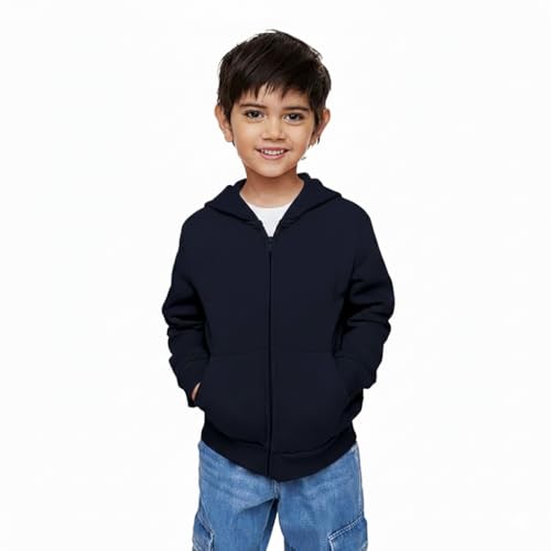Image of FUNKY MONKEY Boys Zip-Up Hoodie Sweatshirt Jacket - Soft & Comfortable Hooded Sweatshirt for Kids | Casual Everyday Wear | Winter Hoodie for Boys