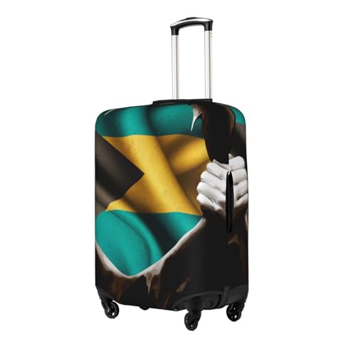 Travel Luggage Cover Vintage Torn Broken Bahamas Bahamian Flag Fashion Washable Baggage Suitcase Protector Fit For Luggage Small2