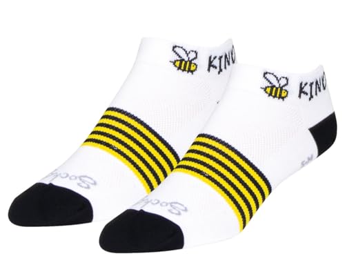 SockGuy Women's Bee Kind 1in Active Socks (S/M)