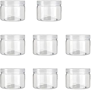 ULTNICE 8Pcs Plastic Storage Jars Empty Containers Cases with Lids Caps Food Bottle Makeup Pot Jar