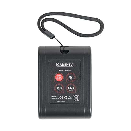 Came-Tv 6875Mah Mini-99 V-Mount Battery 99Wh D-Tap 14.4V 15A And Usb 5V 2.1A Compatible With Bmpcc 4K / 6K, Fx6, Zcam-E2, A7S, Komodo Cameras #TOP6
