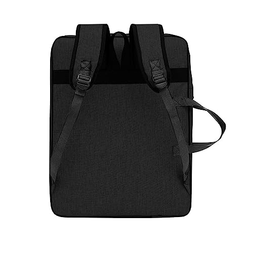 Image of 8K Artist Portfolio Carry Backpack Case Versatile Art Bags Waterproof Adjustable Drawing Board Backpack Art Storage Bags for Artworks Painting Drawing Sketching 19.7 inch x 14.6 inch x 2.4 inch (Dark black)