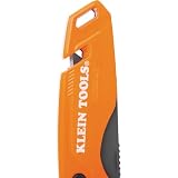 Klein Tools 44303 Składany nóż użytkowy FLICKBLADE z miejscem do przechowywania i 5 ostrzami, kompaktowy, z bocznym przyciskiem zwalniającym i podwójną pozycją blokowania